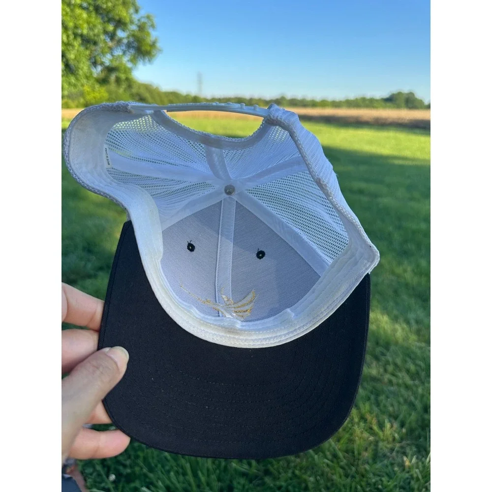 Richardson Trucker fishing Hat Snapback Black Yellow Hummingbird Logo Mesh Cap